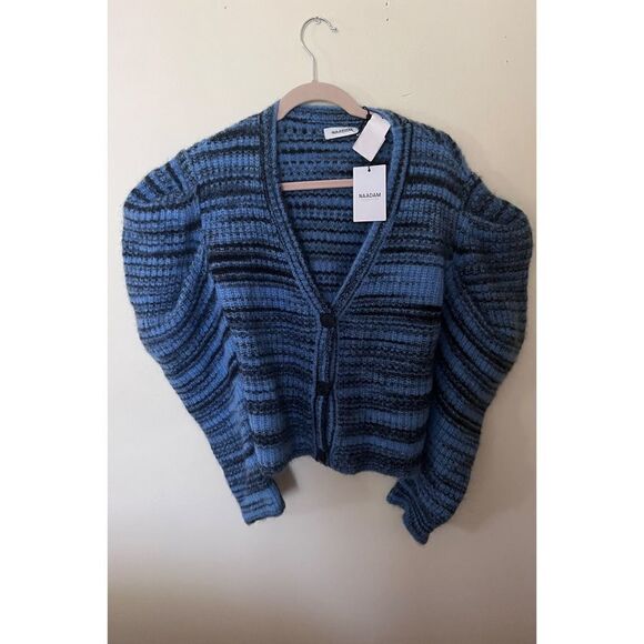 NAADAM NWT 
Space-Dye Puff-Sleeve Cardigan size large - Picture 4 of 7